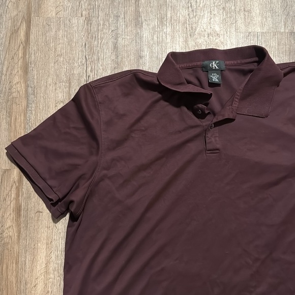 CALVIN KLEIN MAROON POLO (XXL) - Picture 3 of 5
